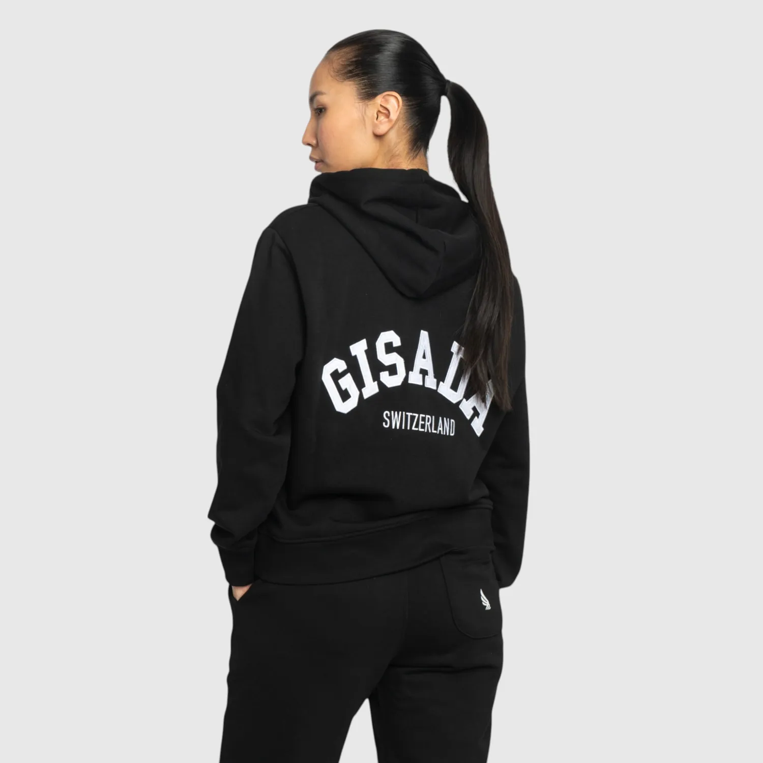 Gisada 6008 hettegenser svart bomull regular fit