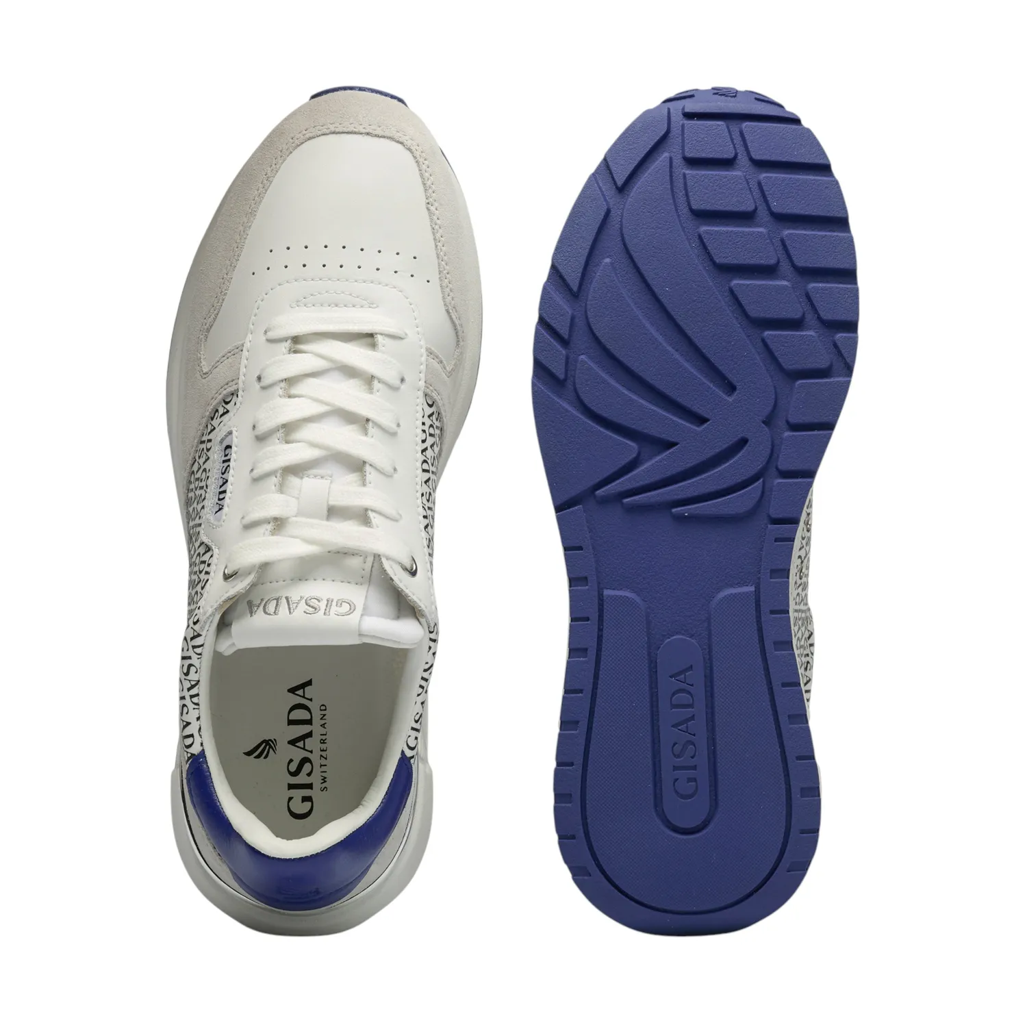 Gisada Retro Running Sneaker joggesko hvit navy semsket