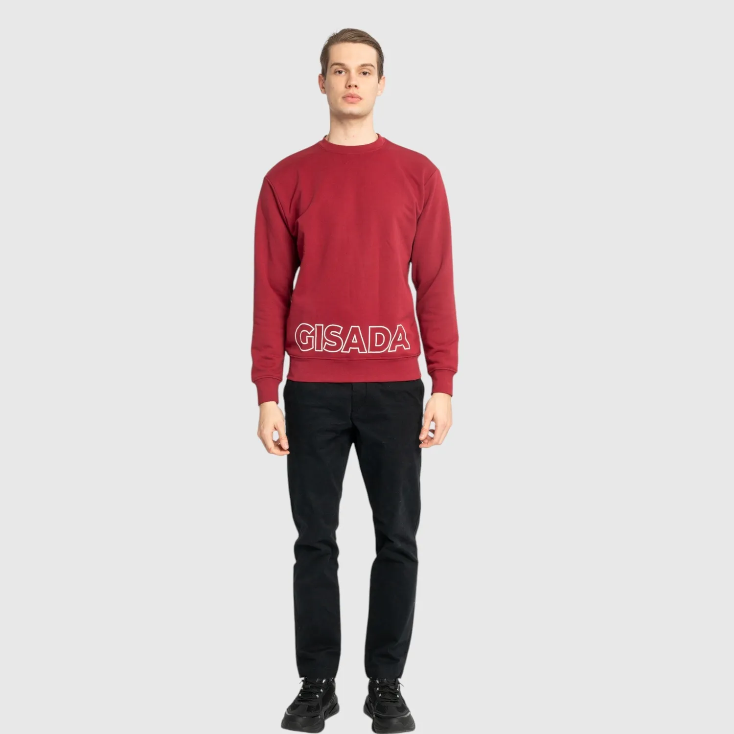 Gisada 3003 sweatshirt bordeaux puff-print bomull
