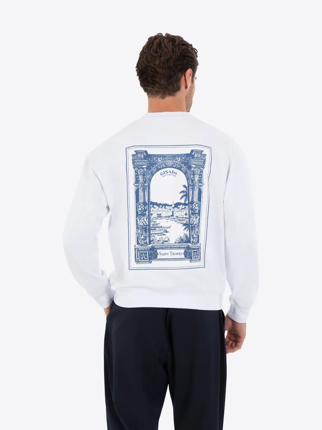 Gisada sweatshirt hvit bomull riviera print