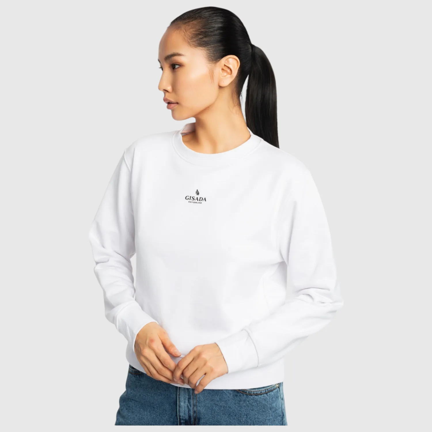 Gisada 6002 Berlin crop sweatshirt hvit regular fit