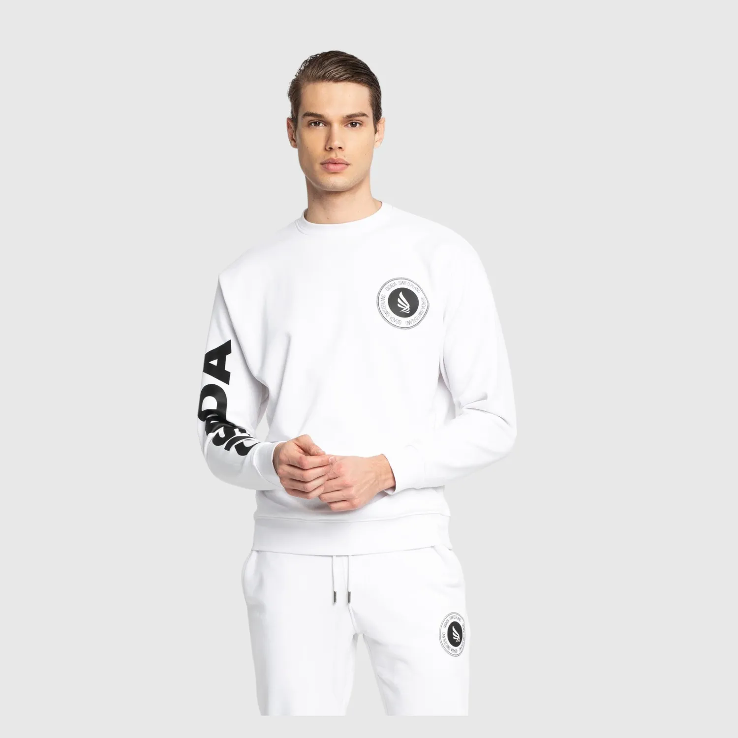 Gisada Rio 3002 sweatshirt hvit melloms bomull