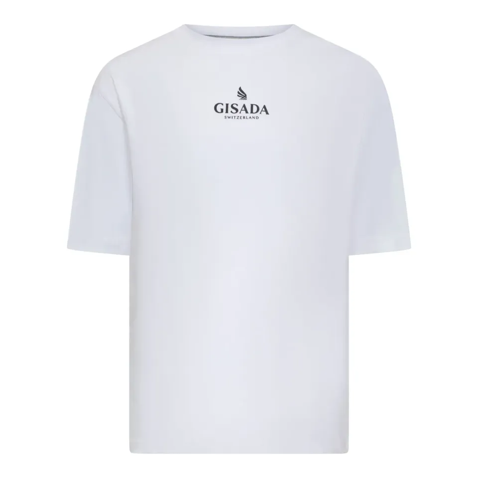 Gisada Chicago 1009 T-skjorte hvit oversized tung bomull