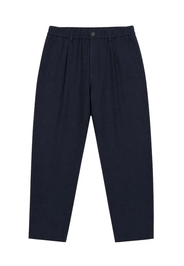 Gisada 1114 bukse navy ullblanding plissert