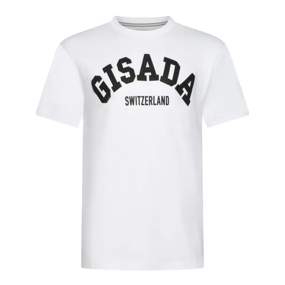 Gisada 1001 College Puff t-skjorte hvit bomull