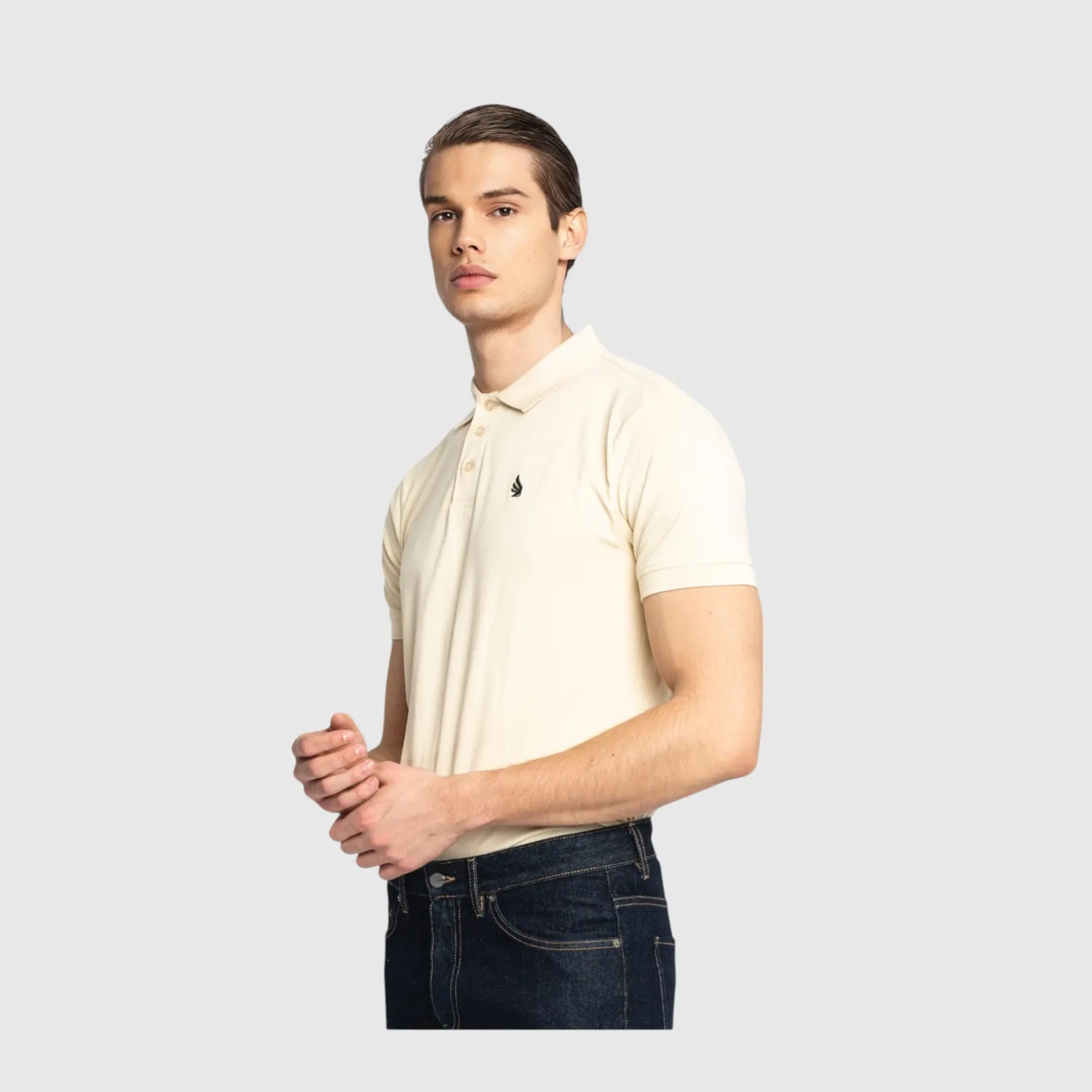 Gisada Miami 2000 polo herre beige bomullspiké