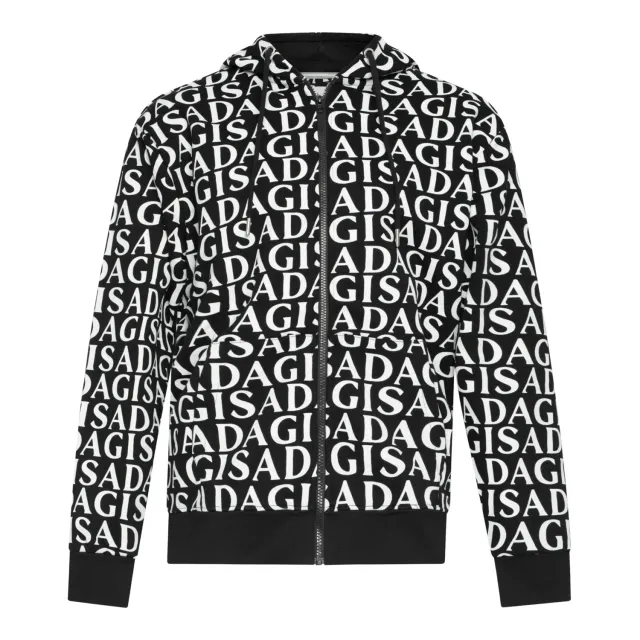 Gisada 3008 zip-hoodie herre svart bomull