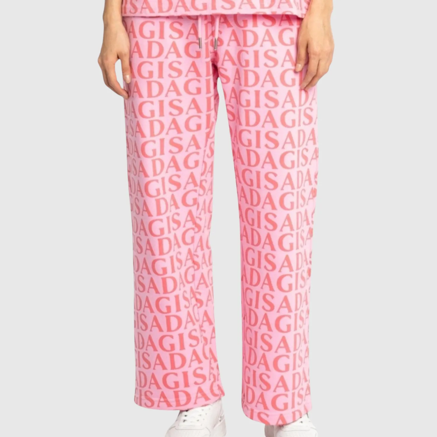 Gisada 7003 sweatpants pink sorbet logoprint
