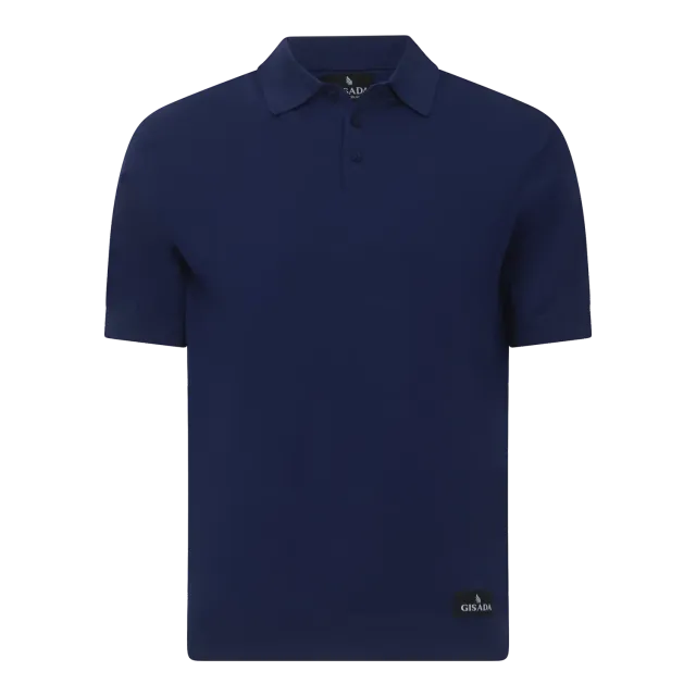 Gisada 1200 polo Blue finstrikket bomull