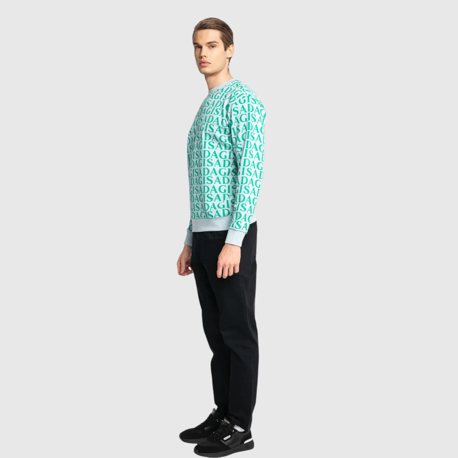 Gisada 3004 sweatshirt Ice Blue bomullsgenser