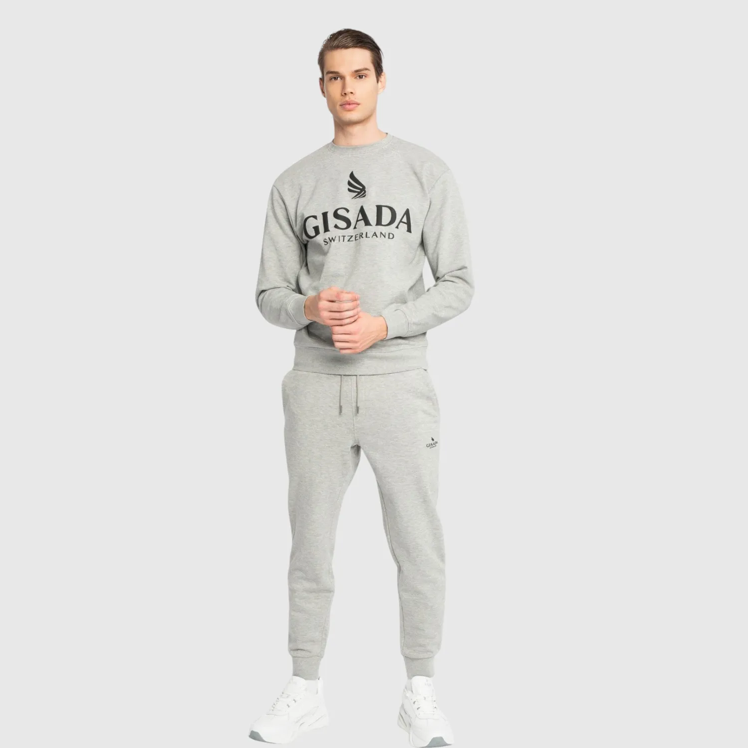 Gisada 3000 sweatshirt grå puff-print herre