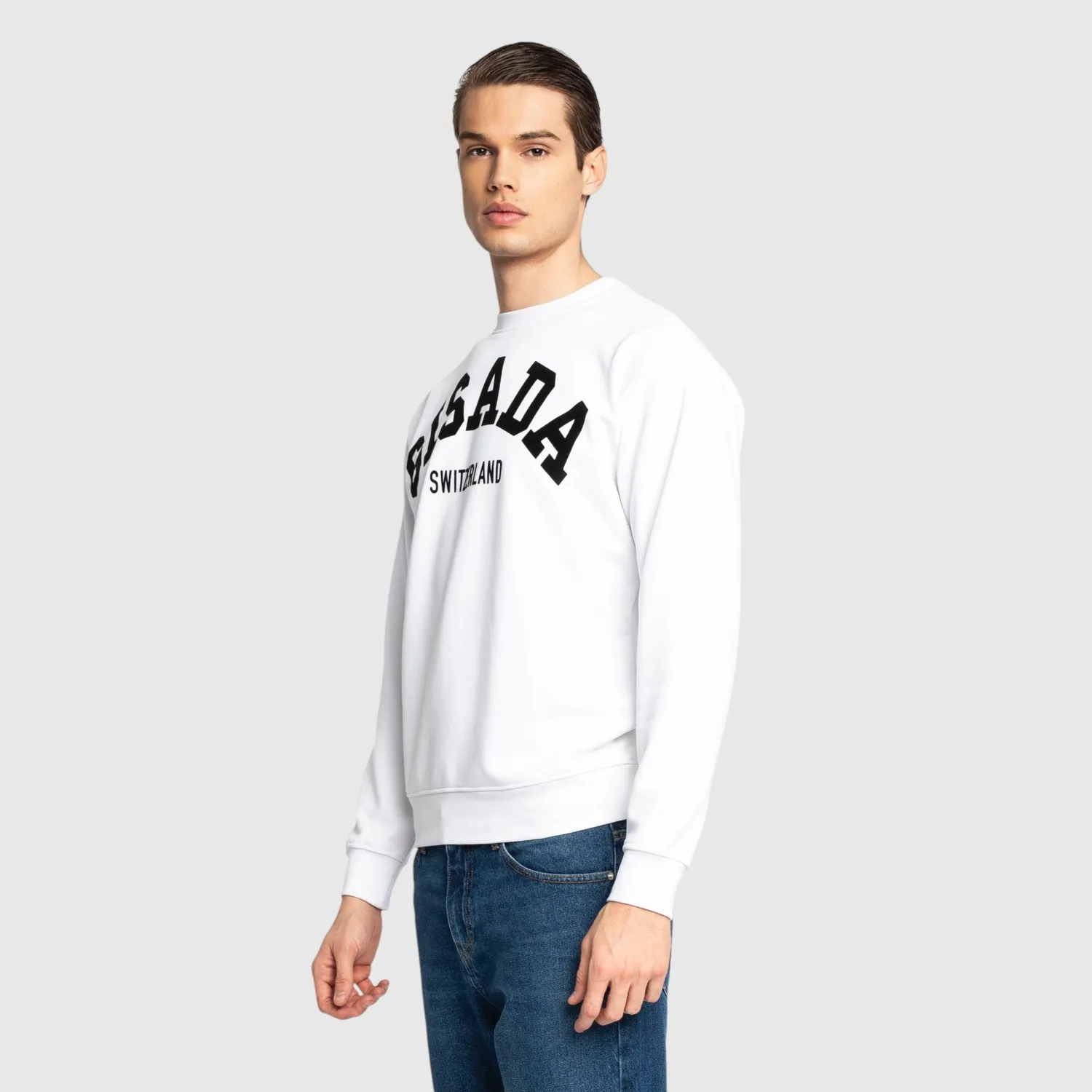 Gisada 3001 sweatshirt herre hvit standard passform