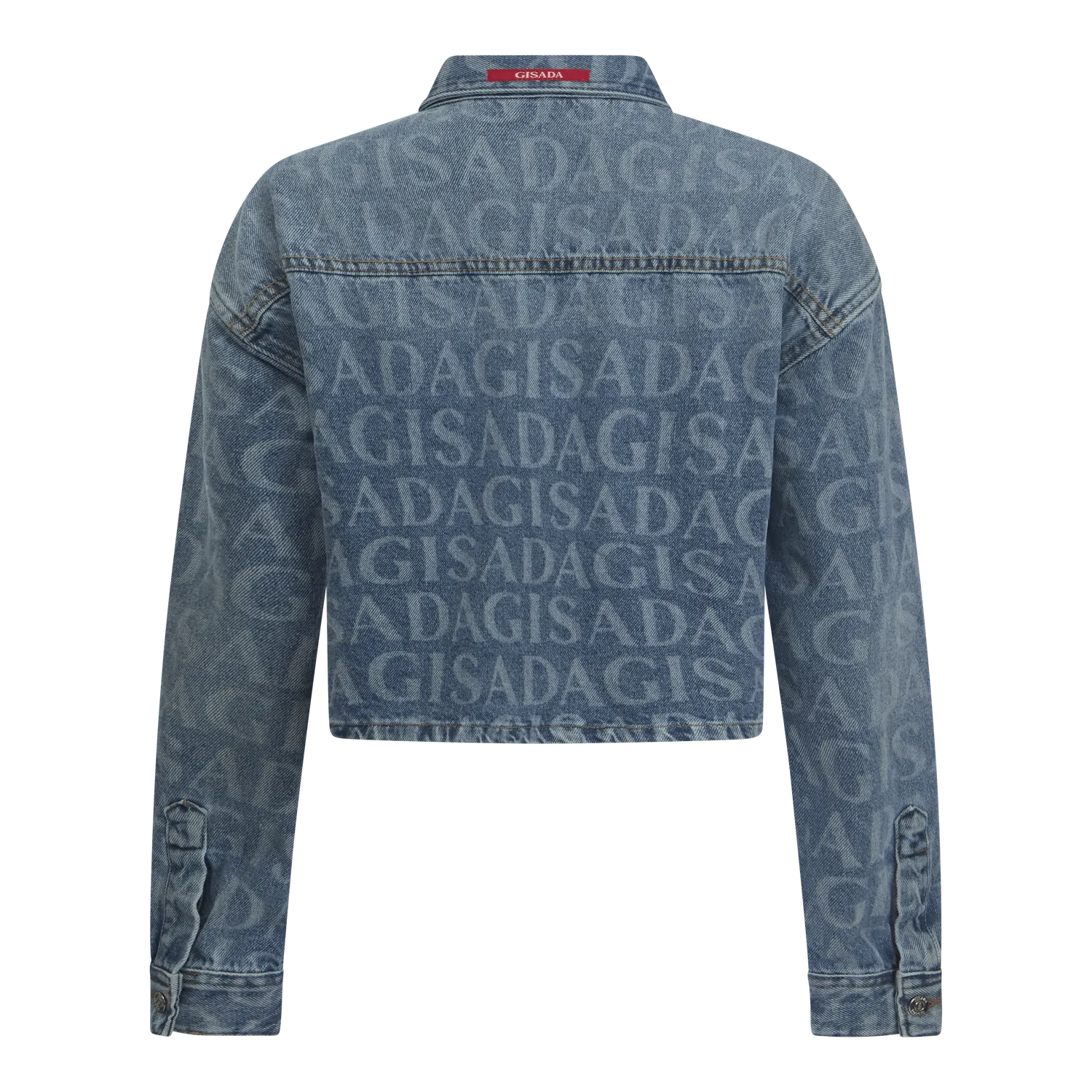 Gisada 1406 denimskjorte snow blue cropped oversize