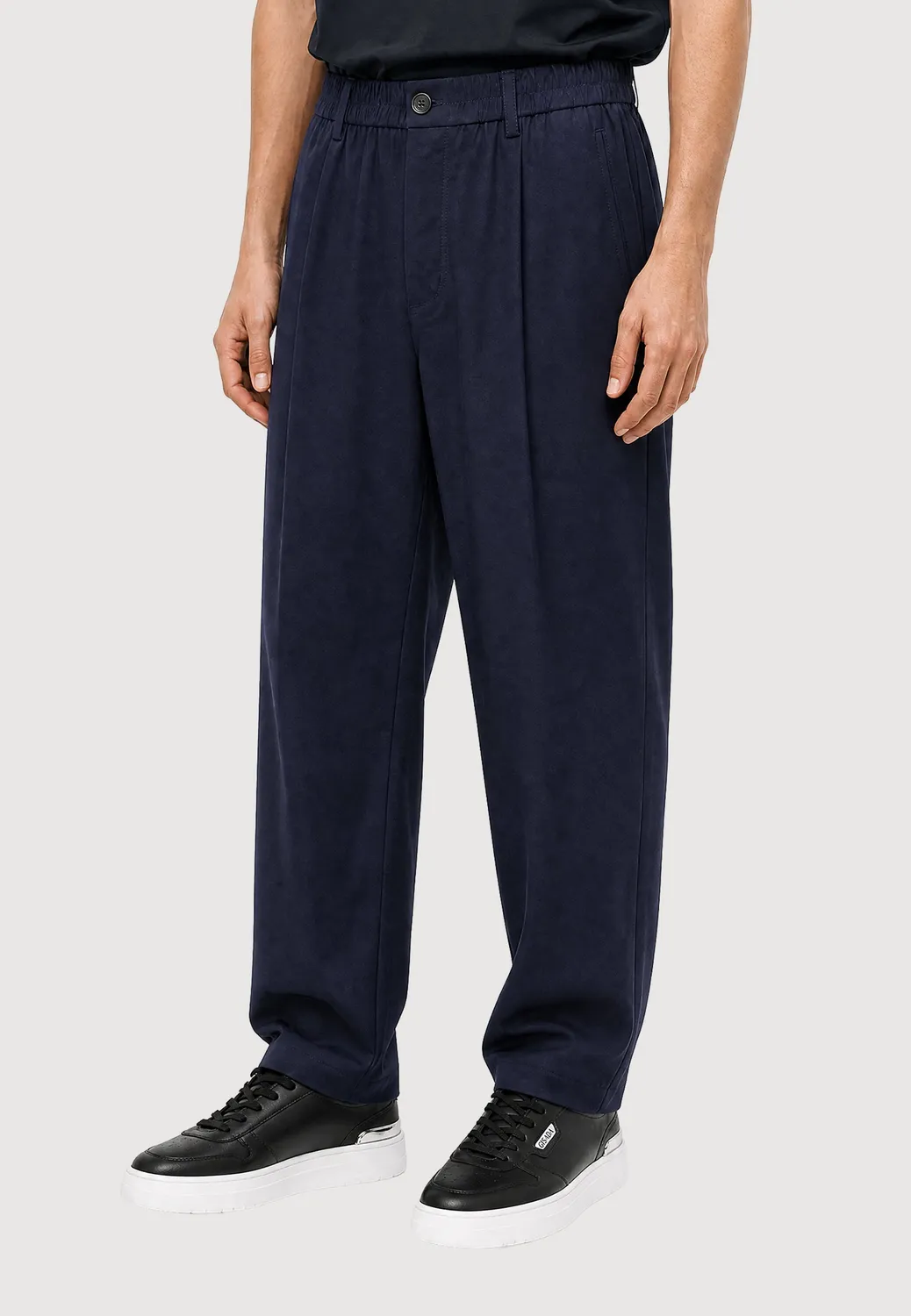 Gisada 1114 bukse navy ullblanding plissert