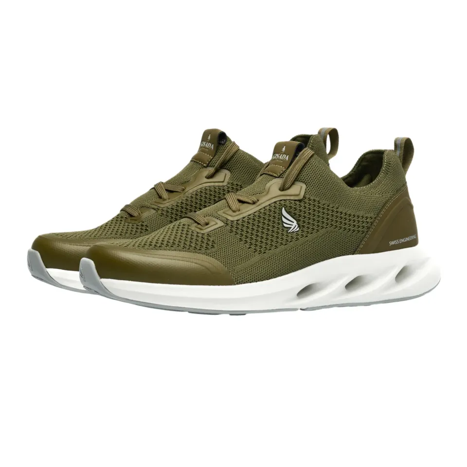 Gisada Knit Runner sneakers army pustende mesh