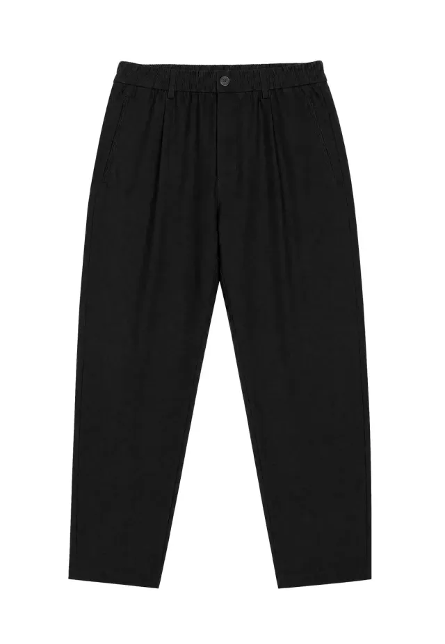 Gisada 1114 bukse svart ullblanding single-pleat