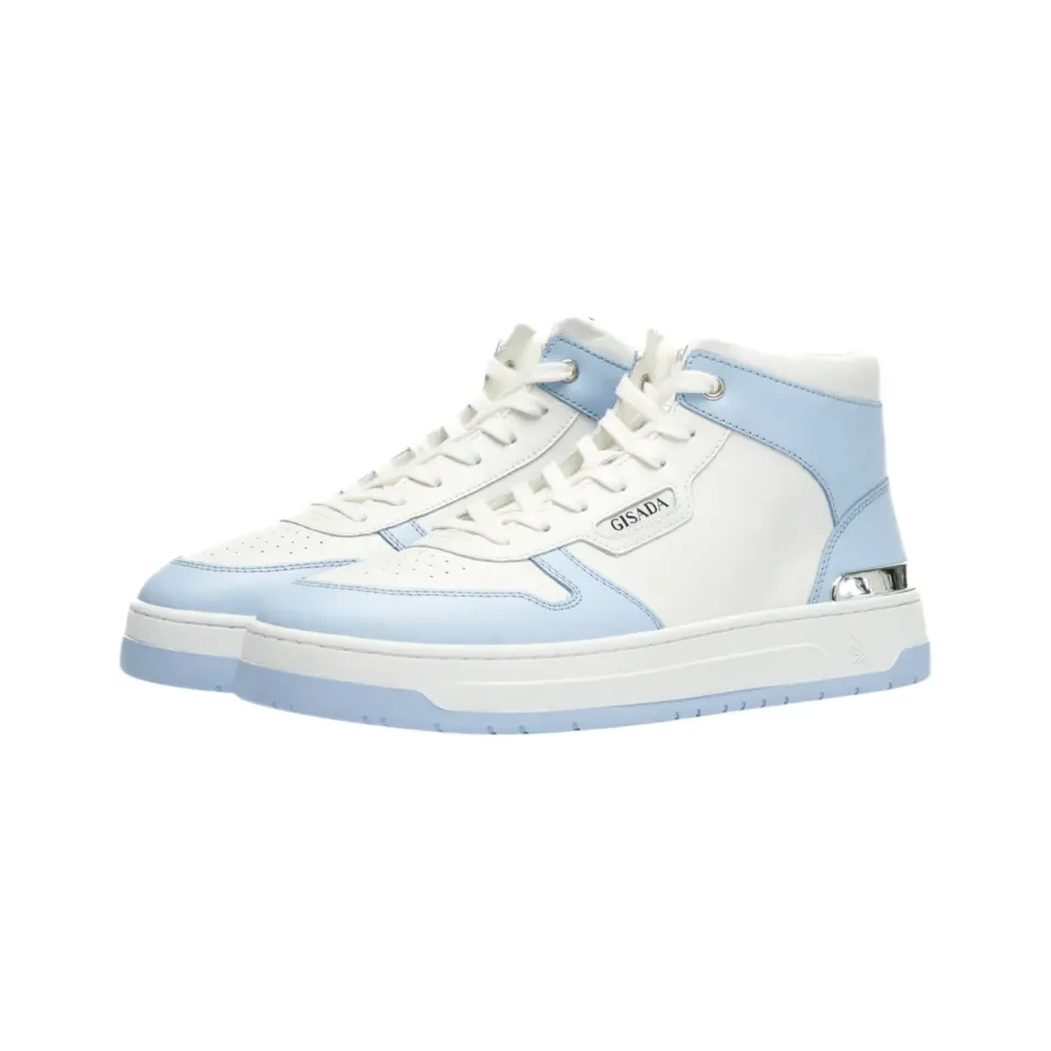 Gisada Trainer mid-top sneakers ice blue skinn