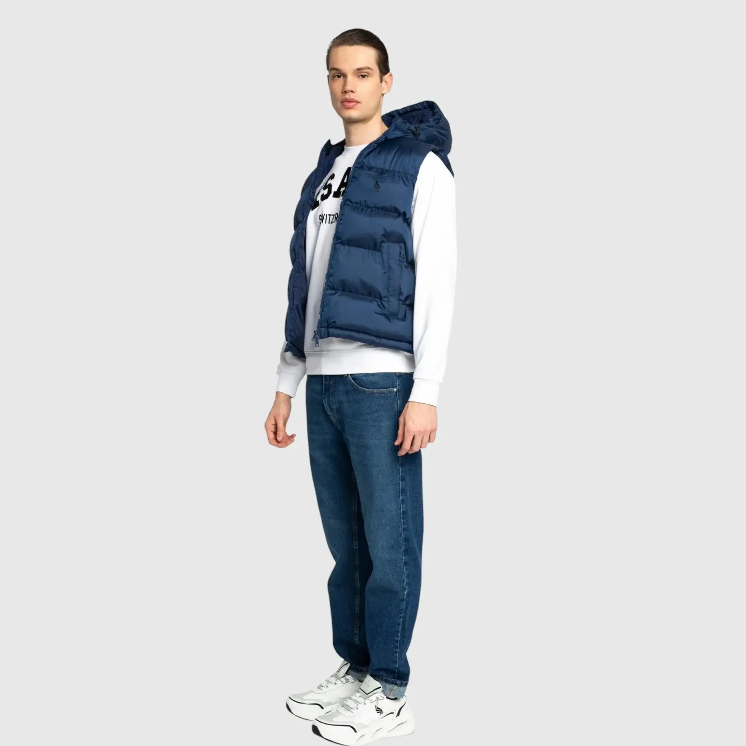 Gisada 1312 puffervest Navy quiltet nylon