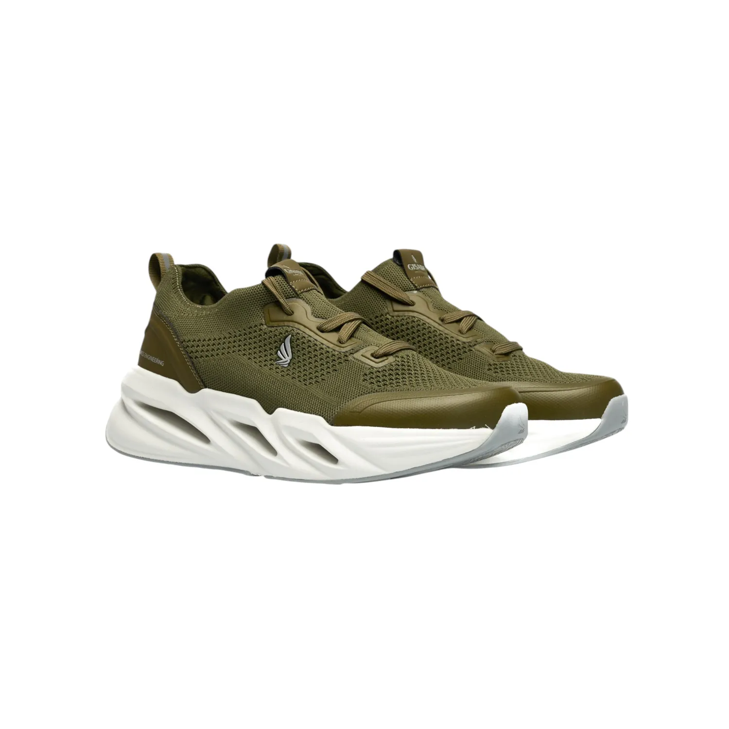 Gisada Knit Runner High sneakers army pustende mesh