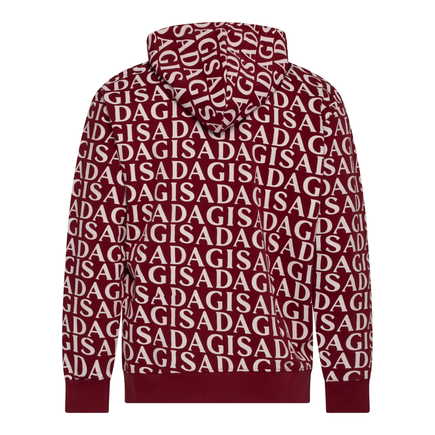Gisada 3008 zip-hoodie bordeaux – bomull allover