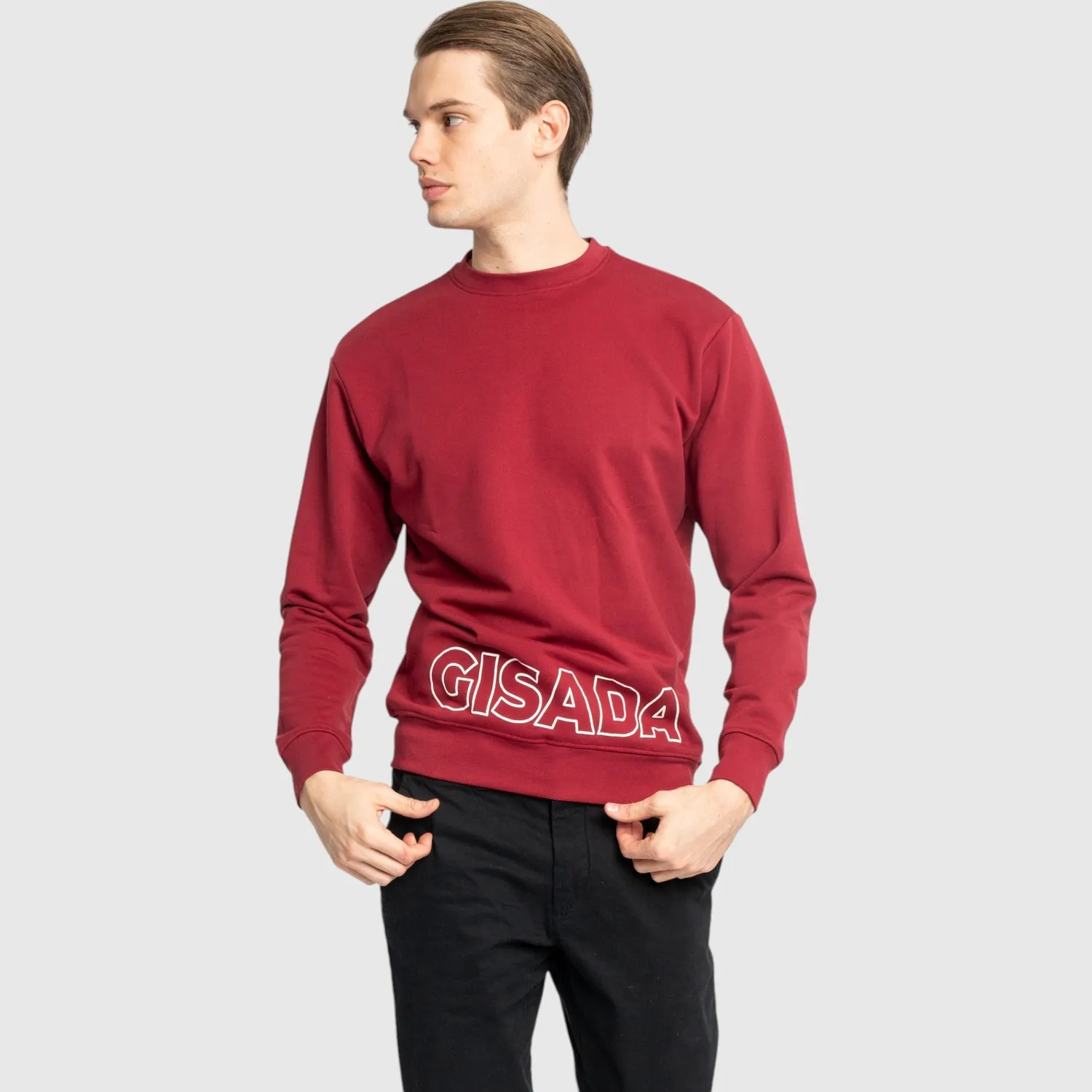 Gisada 3003 sweatshirt bordeaux puff-print bomull