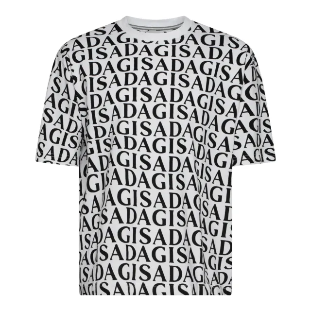 Gisada Chicago 1008 t-skjorte hvit allover-print