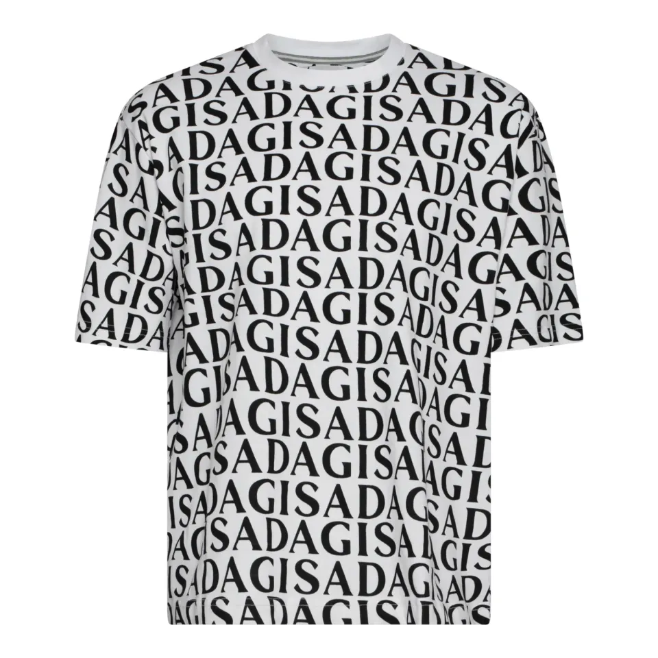 Gisada Chicago 1008 t-skjorte hvit allover-print