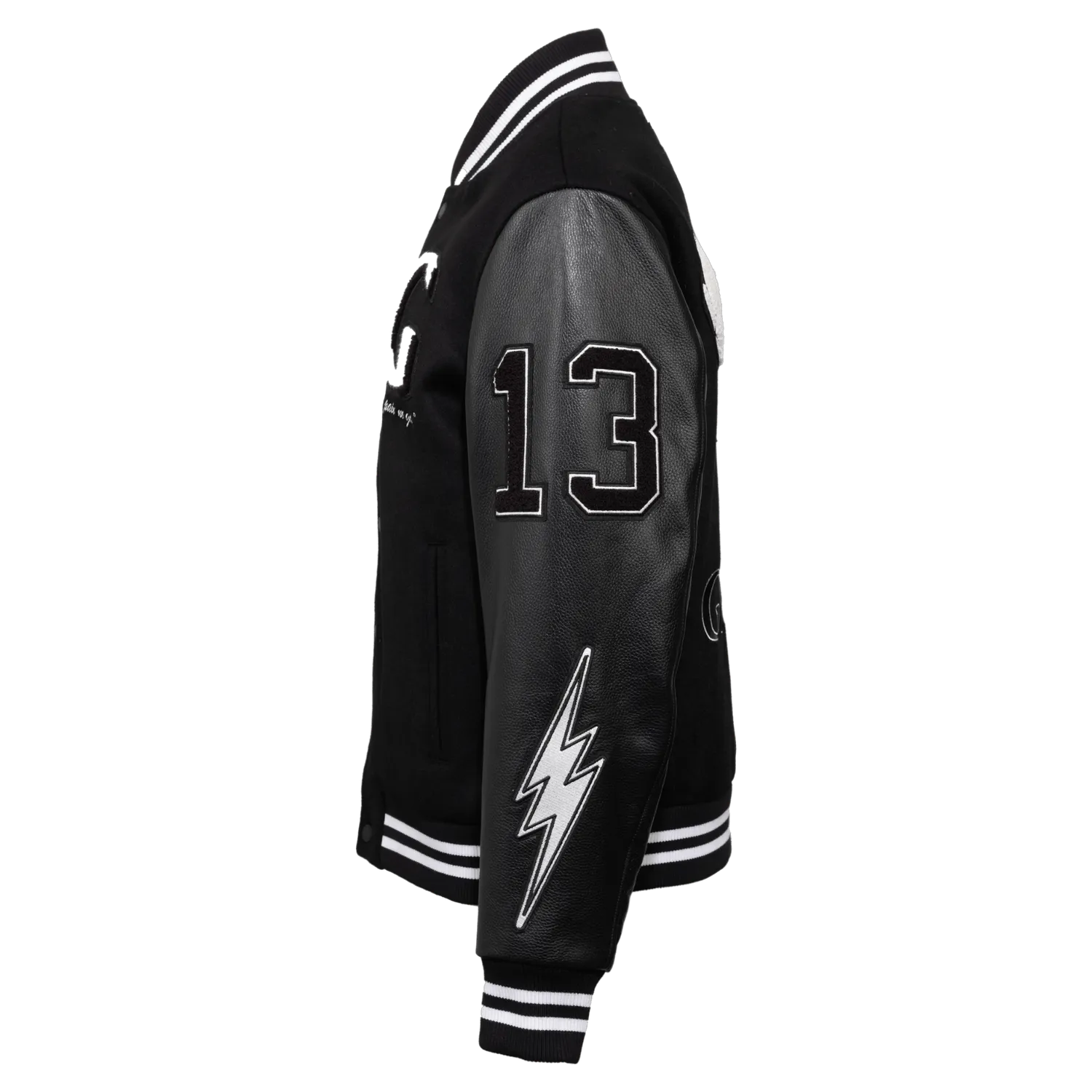 Gisada 1317 Classic Varsity jakke svart ull skinnermer
