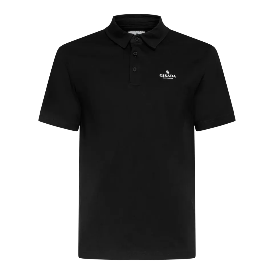Gisada 2002 polo herre svart jersey bomull