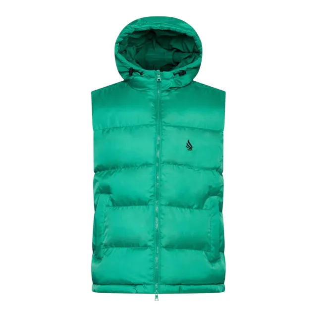 Gisada Puffer Gilet Logo Patch vest smaragdgrønn nylon