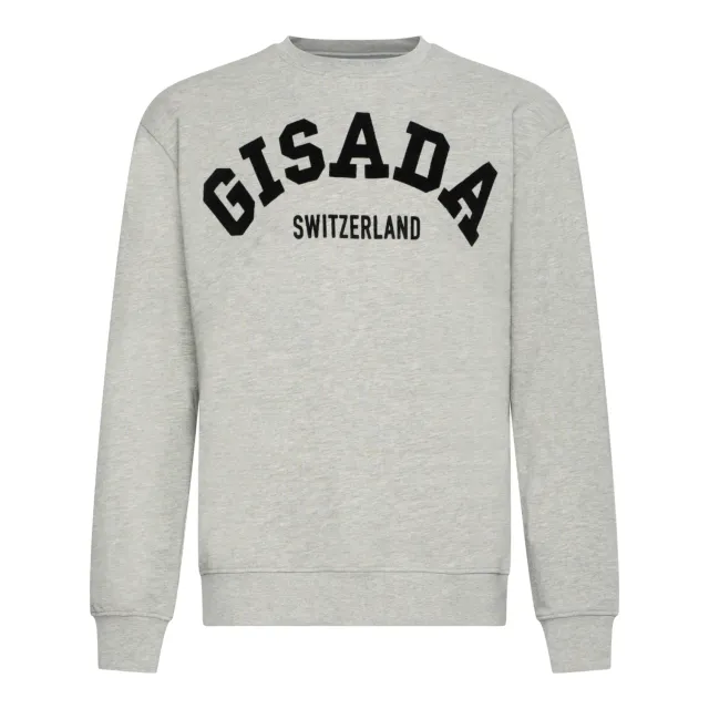 Gisada Sweatshirt grå bomull flocktrykk herre
