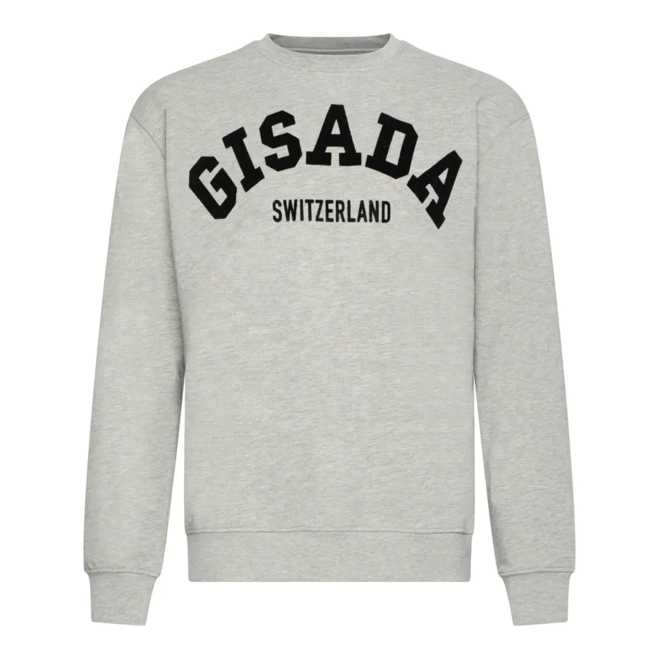 Gisada Sweatshirt grå bomull flocktrykk herre