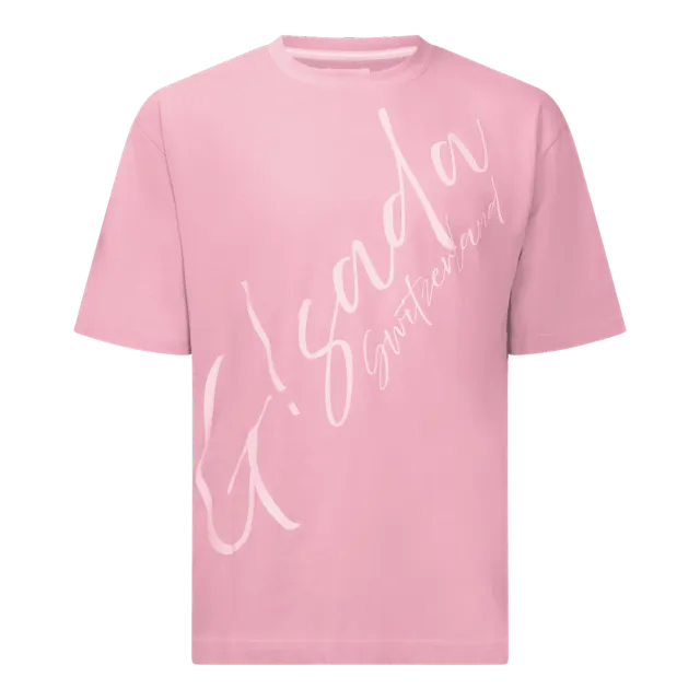 Gisada 5006 t-skjorte rosa oversized dame flocktrykk