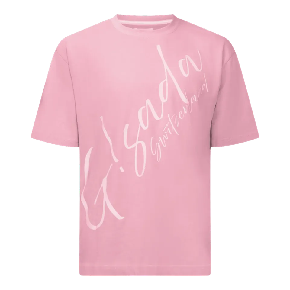 Gisada 5006 t-skjorte rosa oversized dame flocktrykk