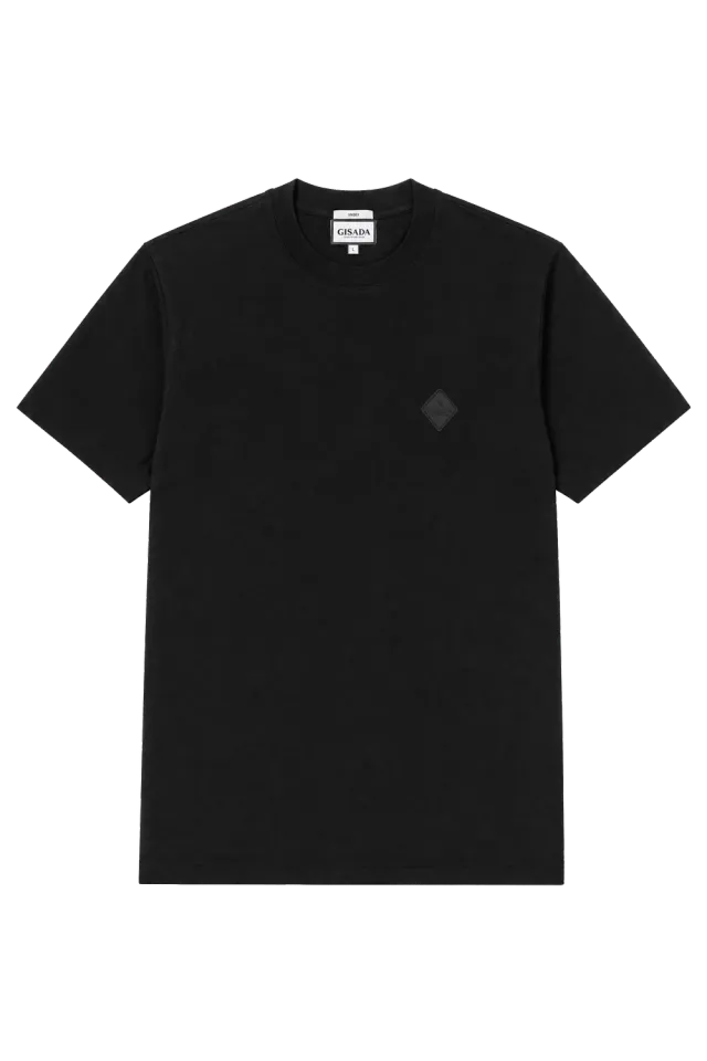 Gisada 1017 unisex t-skjorte svart fin jersey