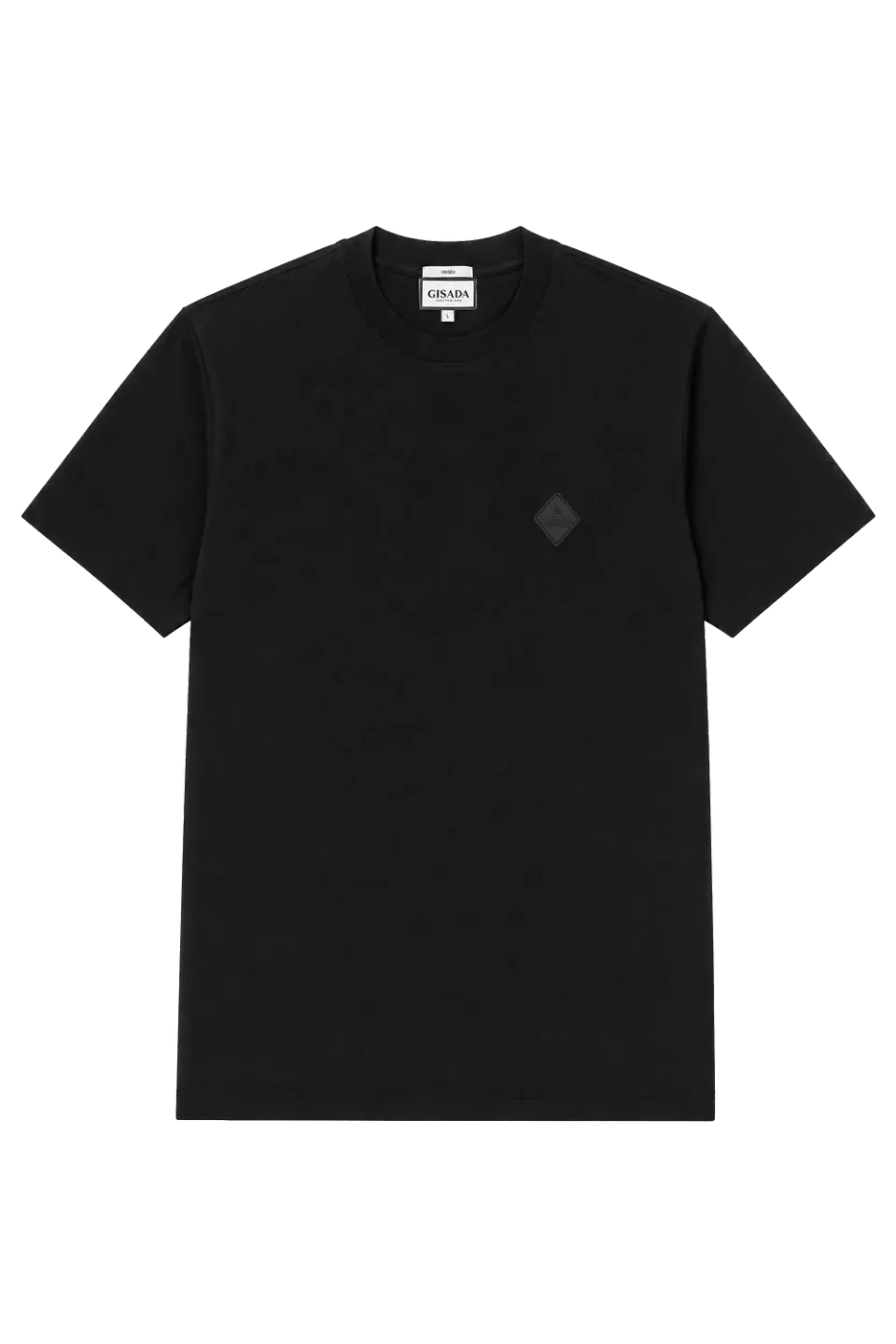 Gisada 1017 unisex t-skjorte svart fin jersey