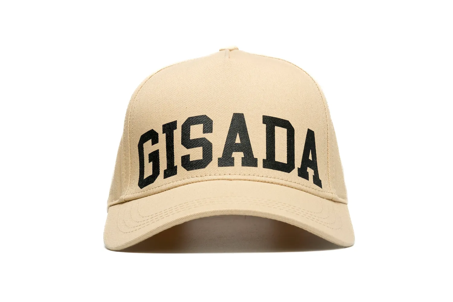 Cotton Twill Baseball Cap Gisada College Digital Print caps beige