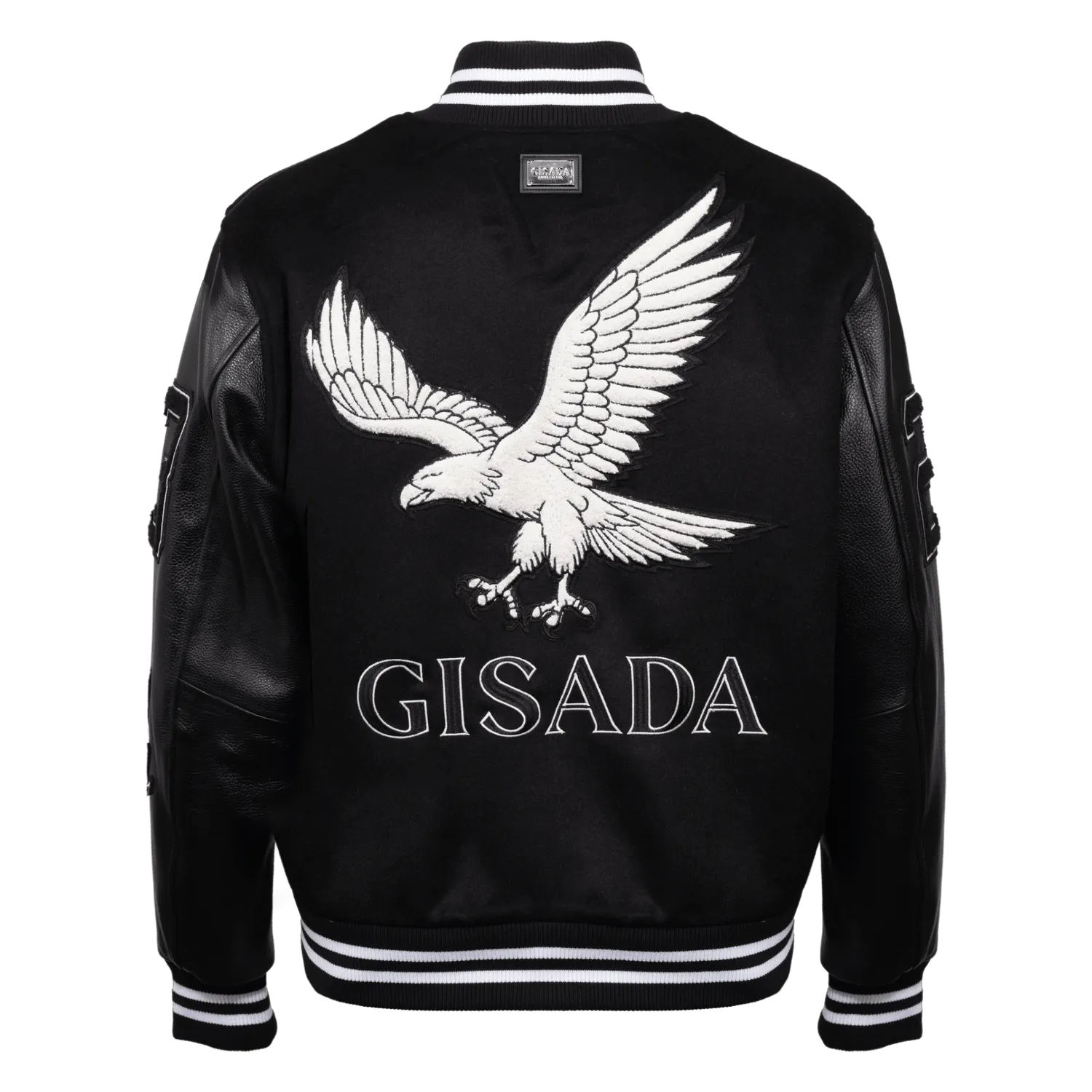 Gisada 1317 Classic Varsity jakke svart ull skinnermer