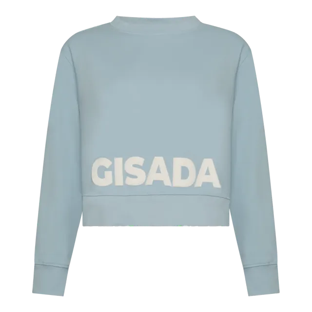 Gisada Crop Fit sweatshirt Ice Blue bomull S