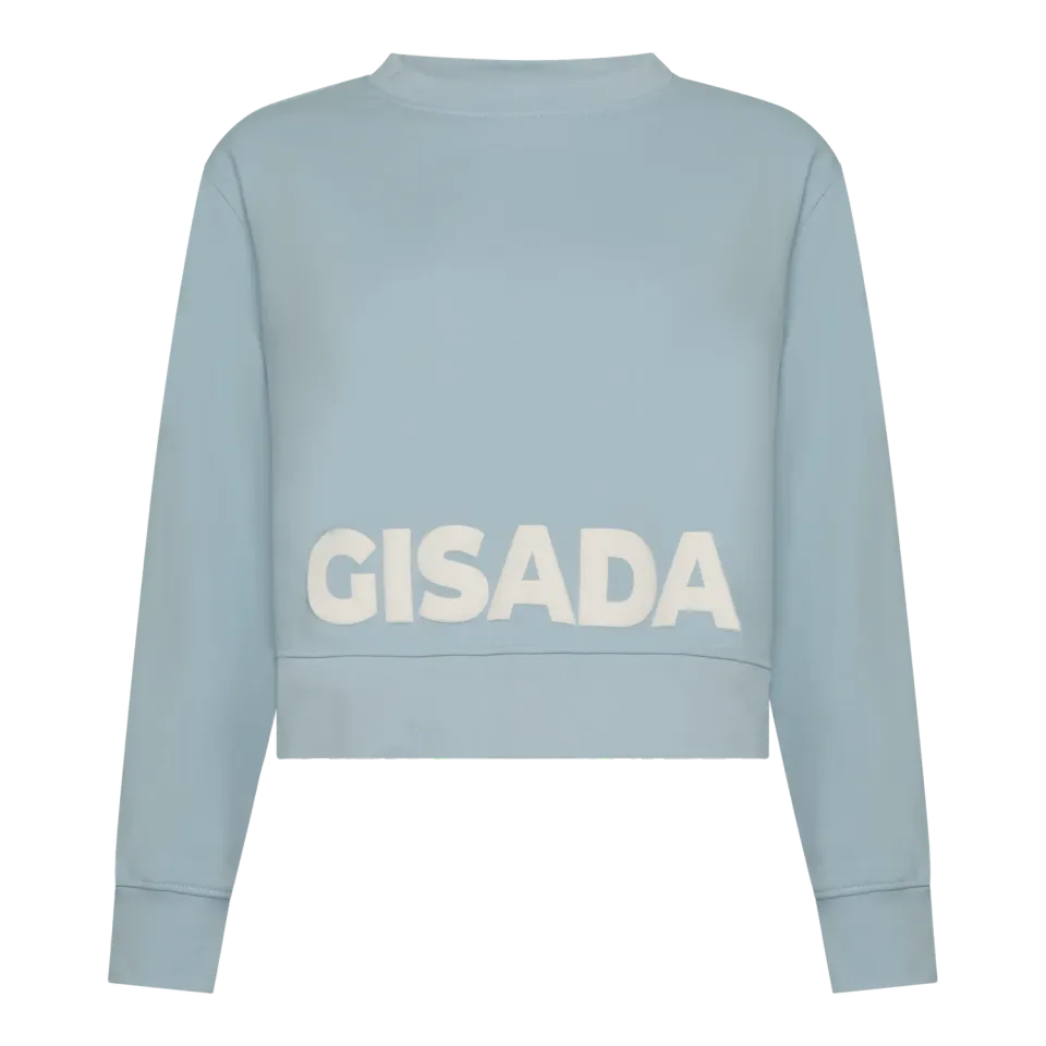 Gisada Crop Fit sweatshirt Ice Blue bomull S