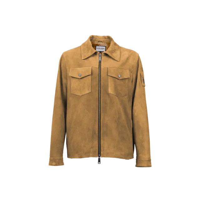Gisada Suede Zip Jacket jakke lys brun S – semsket