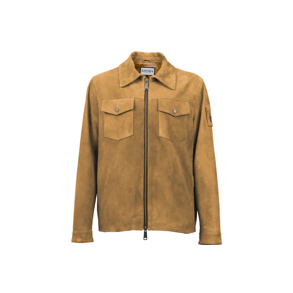 Gisada Suede Zip Jacket jakke lys brun S – semsket