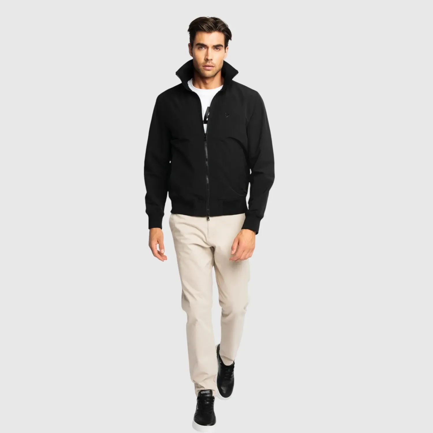 Gisada Regular Fit Windbreaker vindjakke svart