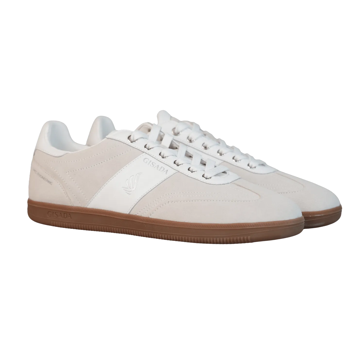 Gisada Flat Sole Sneaker Suede Leather sneakers hvite
