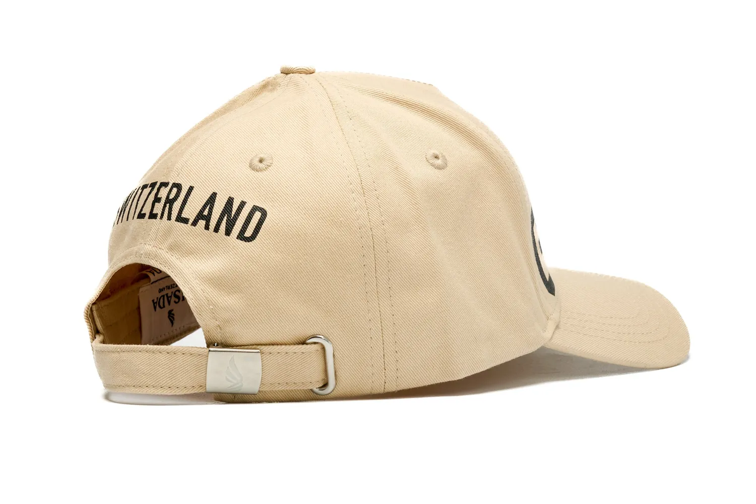 Cotton Twill Baseball Cap Gisada College Digital Print caps beige