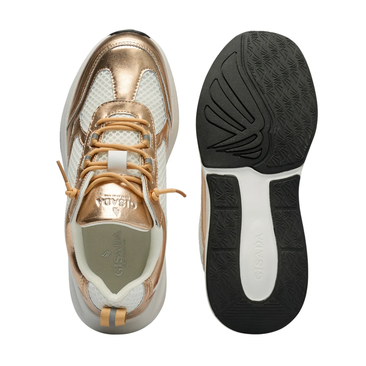 Gisada 16001 Runner Bicolor sneakers gold rose lær