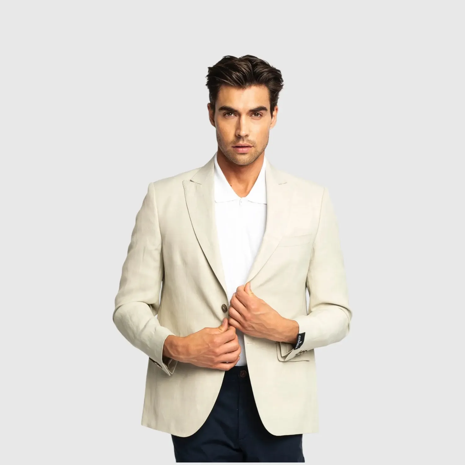 Gisada Barcelona 1601 blazer Beige linblanding