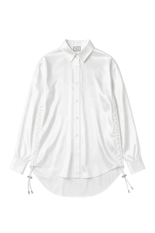 Gisada Satin Silk skjorte hvit