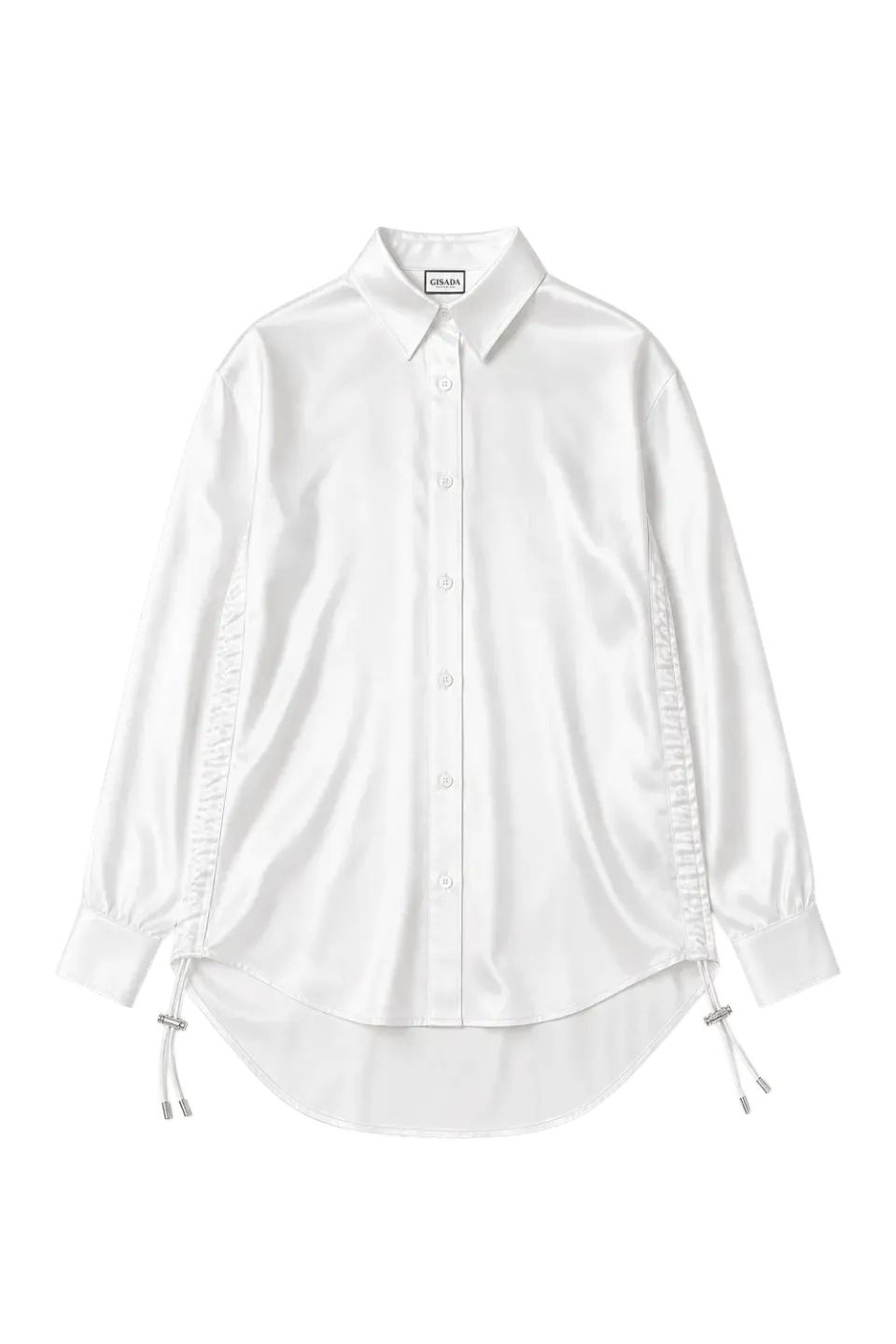 Gisada Satin Silk skjorte hvit