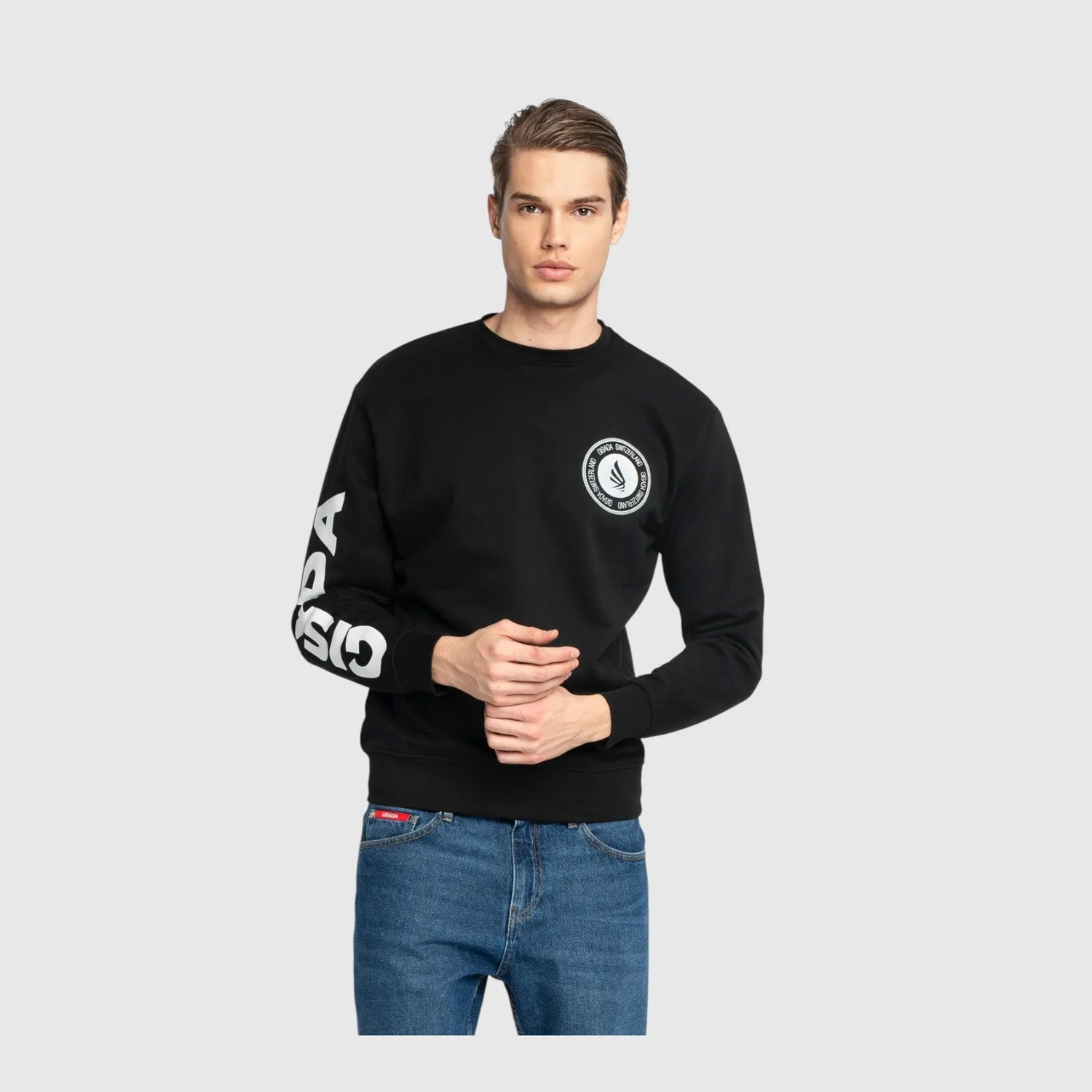 Gisada Rio 3002 Gensersvart regular fit mellomtykk bomull